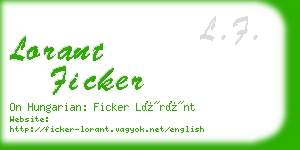 lorant ficker business card